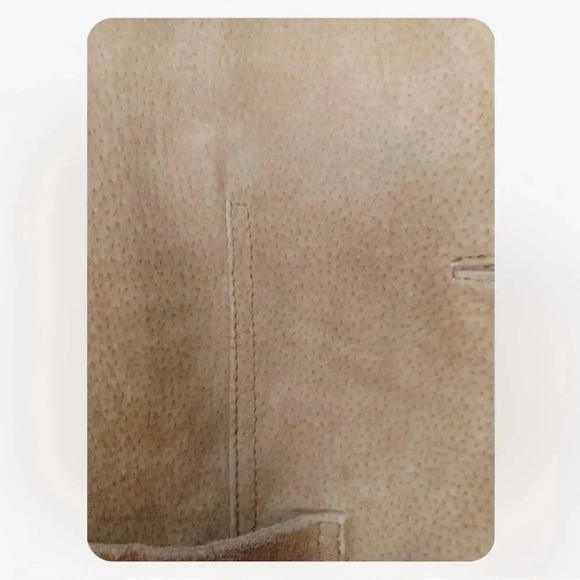 Atmosphere 100%  Leather Tan Suede Jacket Size Large - Picture 7 of 11